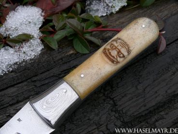 Preview: Tanto mit geschnitzem Oki - VERKAUFT! Dieses Messer können wir jederzeit für Sie anfertigen!